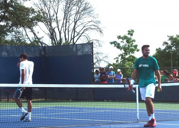Stan Wawrinka green yonex shirt Roger white net Cincinnati Western and Southern Open pictures photos images