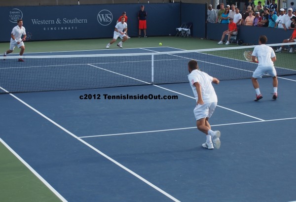 Cincinnati Open pictures photos Stan Wawrinka Jarkko Nieminen Mikhail Youzhny Philipp Kohlschreiber doubles white kits shorts shirts