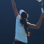 Ana Ivanovic serve ponytail long hair visor pictures images photos