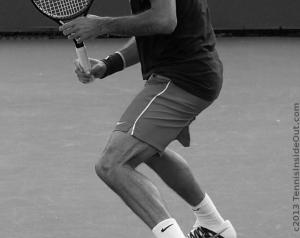 Fed holding racquet ready for backhand braced legs firm stance wiry hot legs tight ass sexy arse photos