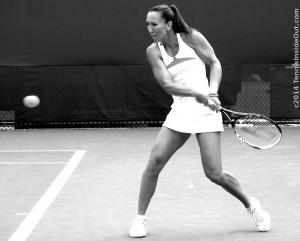 Beauty of Tennis Series backhand swing tennis ball practice black and white pics