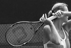 Awesome artistic photo Petra Kvitova Cincinnati Premier tennis forehand follow through hands in front of eyes black and white pics Wilson racquet photos