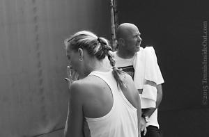 Petra Kvitova coach David Kotyza photos Cincinnati Premier tennis practice 2015 black white braid