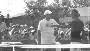 Paul Annacone coaching Roger Federer pointing practice Cincinnati Western and Southern Open photos pics