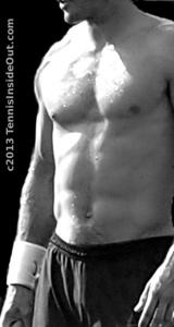 Tommy Haas shirtless torso abs black & white bulge chiseled pecs arms tennis photos