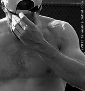 Haas topless gorgeous hand over face backwards hat Cincy 2013 practice photos pictures images